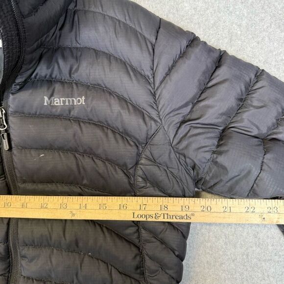 Marmot womens Aruna Medium Zip Front Duck Down Puffer Jacket Black 600 Fill Pock - Picture 6 of 9